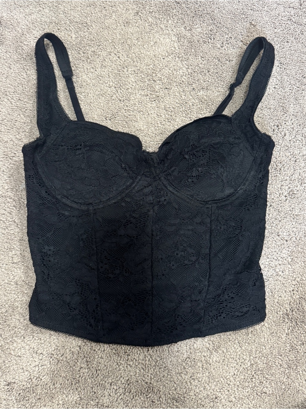 Black Lace Bustier Camisole Top